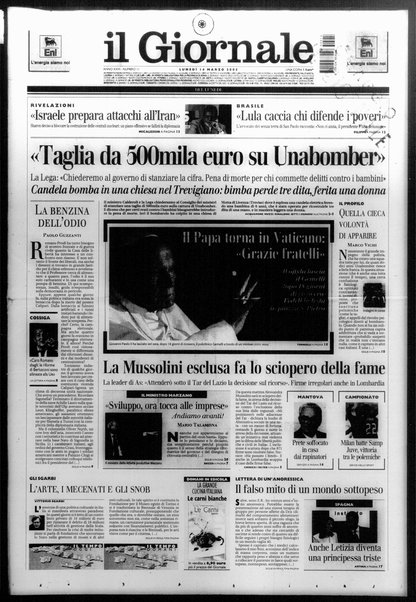 Il giornale del lunedi